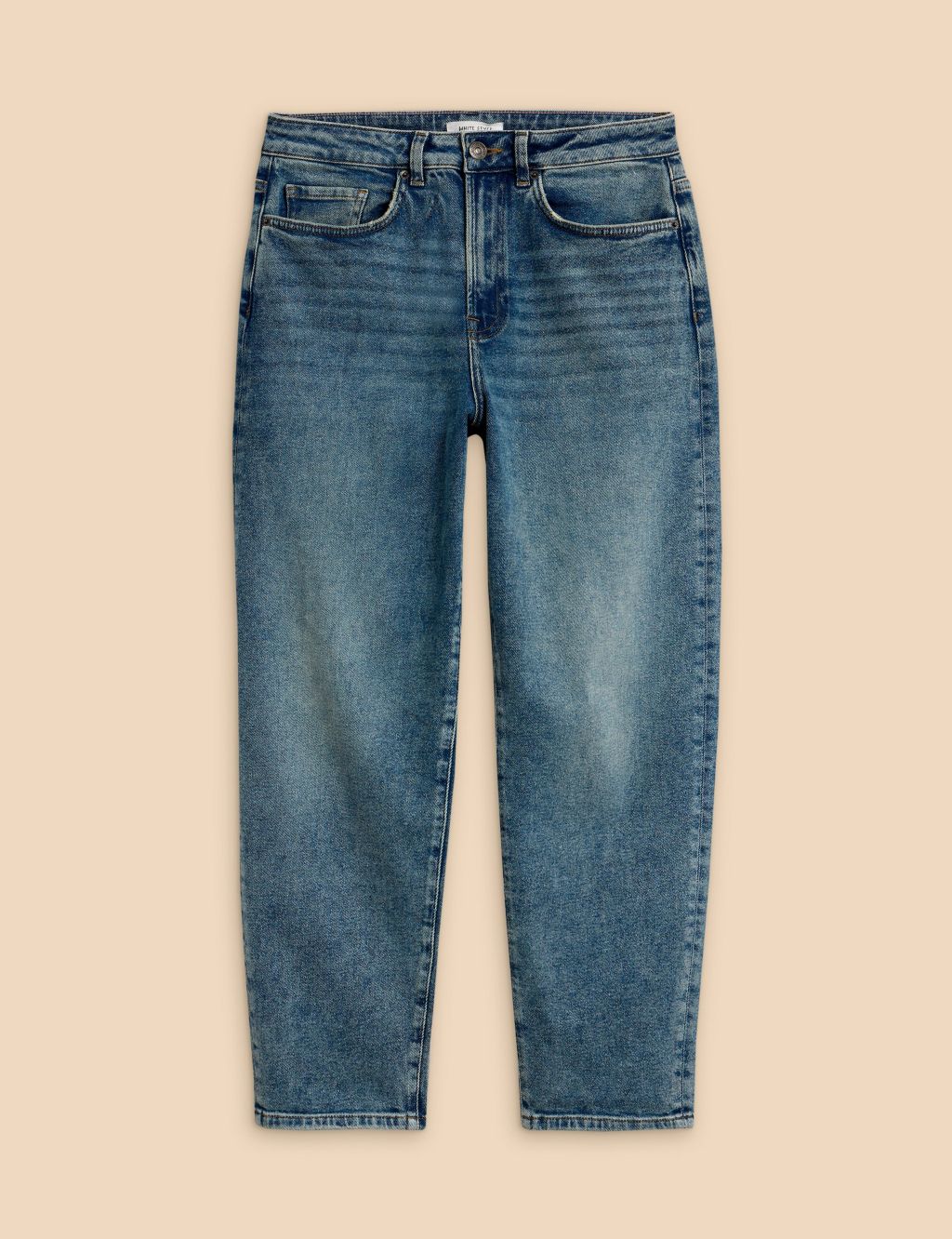 Mid Rise Straight Leg Tapered Jeans