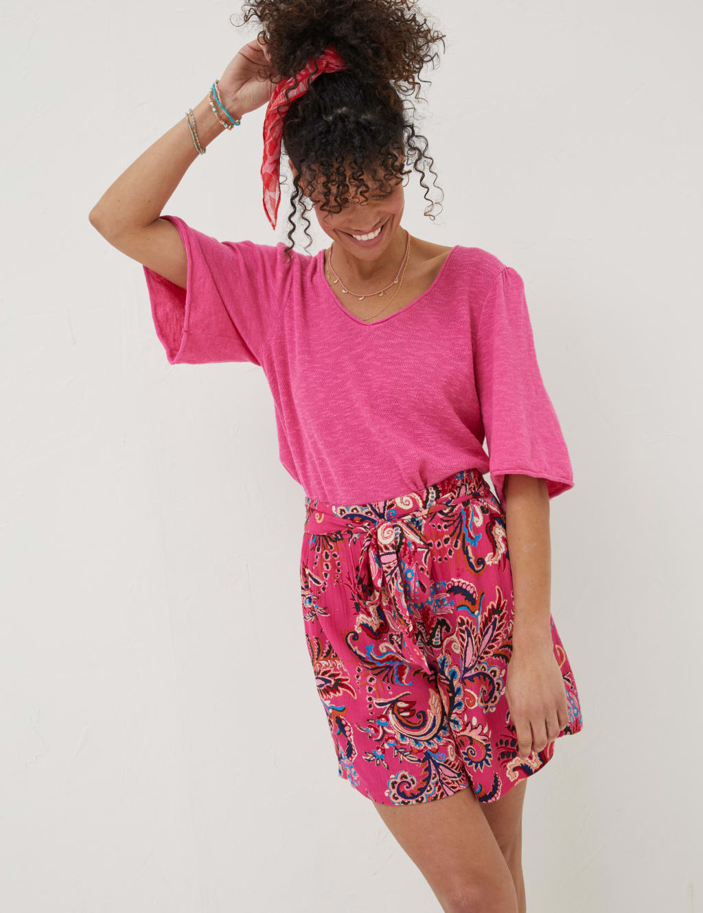 Floral Belted Shorts image 1
