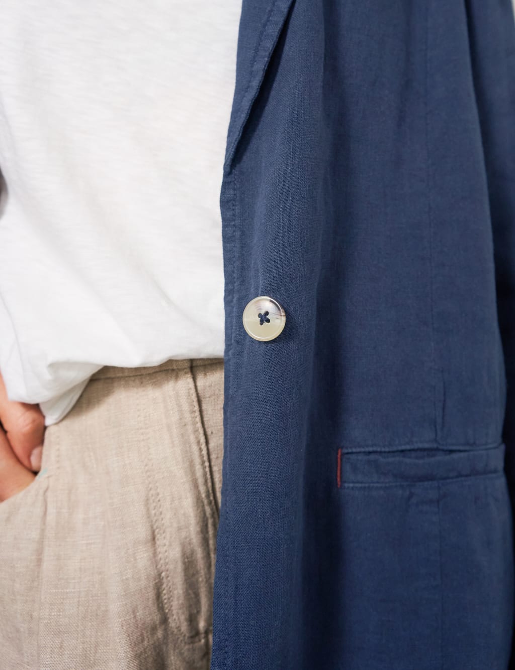 Linen Rich Relaxed Single Breasted Blazer image 3