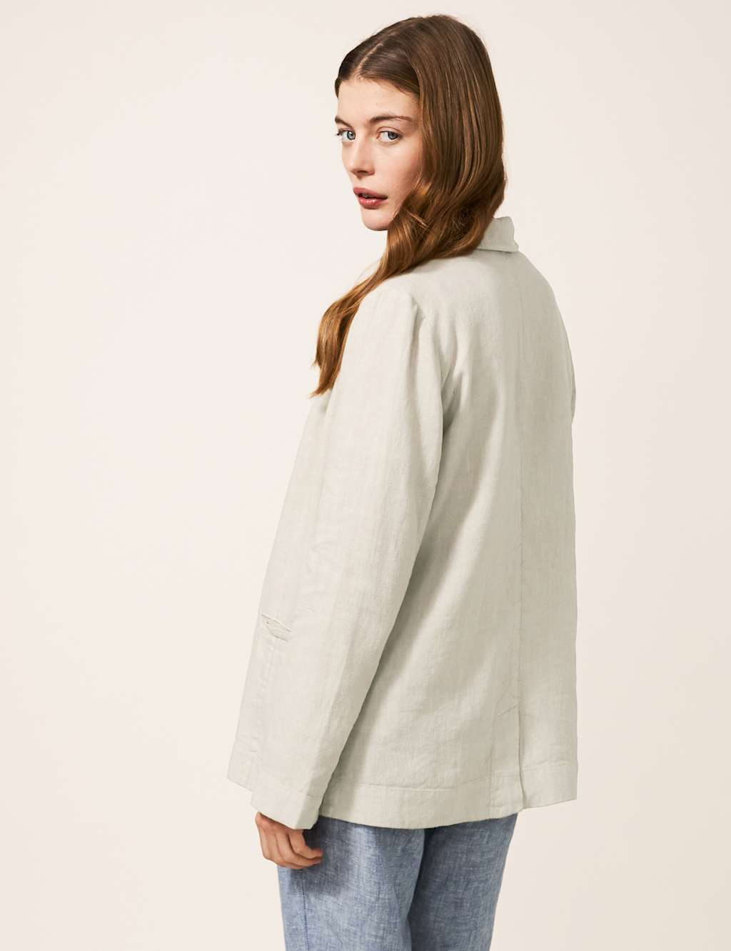 Linen Rich Relaxed Single Breasted Blazer image 4