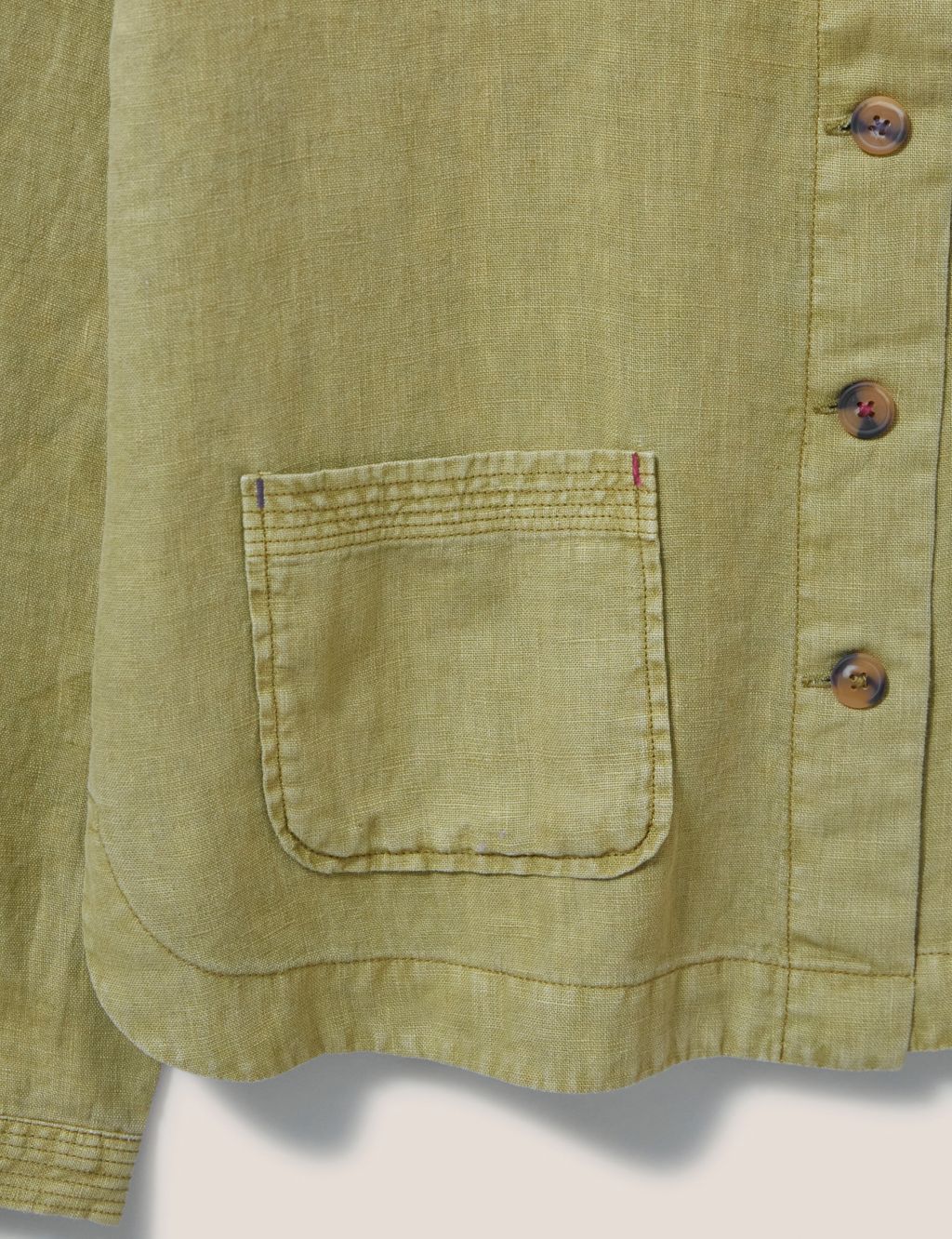 Pure Linen Collarless Short Jacket image 5