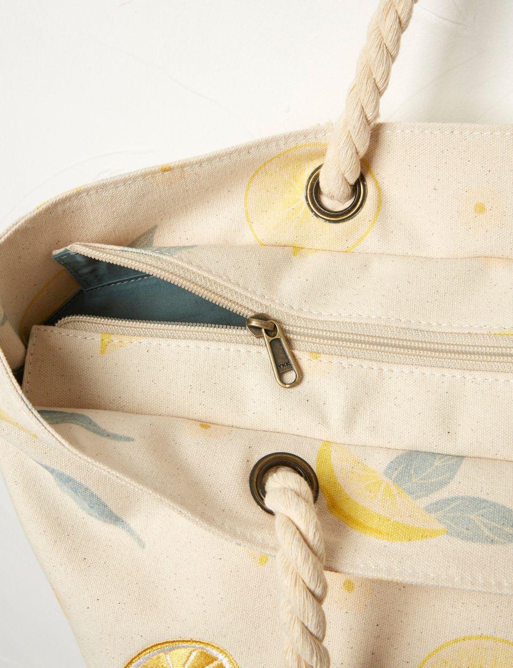 Pure Cotton Lemon Embroidered Tote Bag image 4