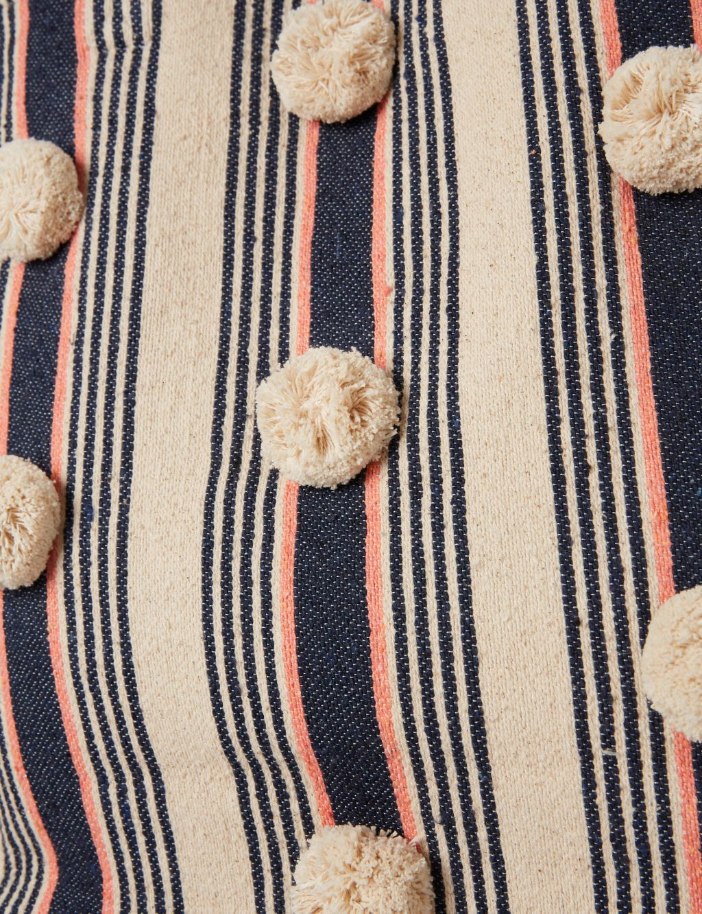 Cotton Blend Striped Embellished Tote Bag image 2