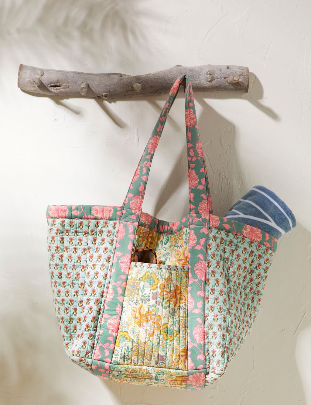 Cotton Rich Floral Quilted Tote Bag image 4