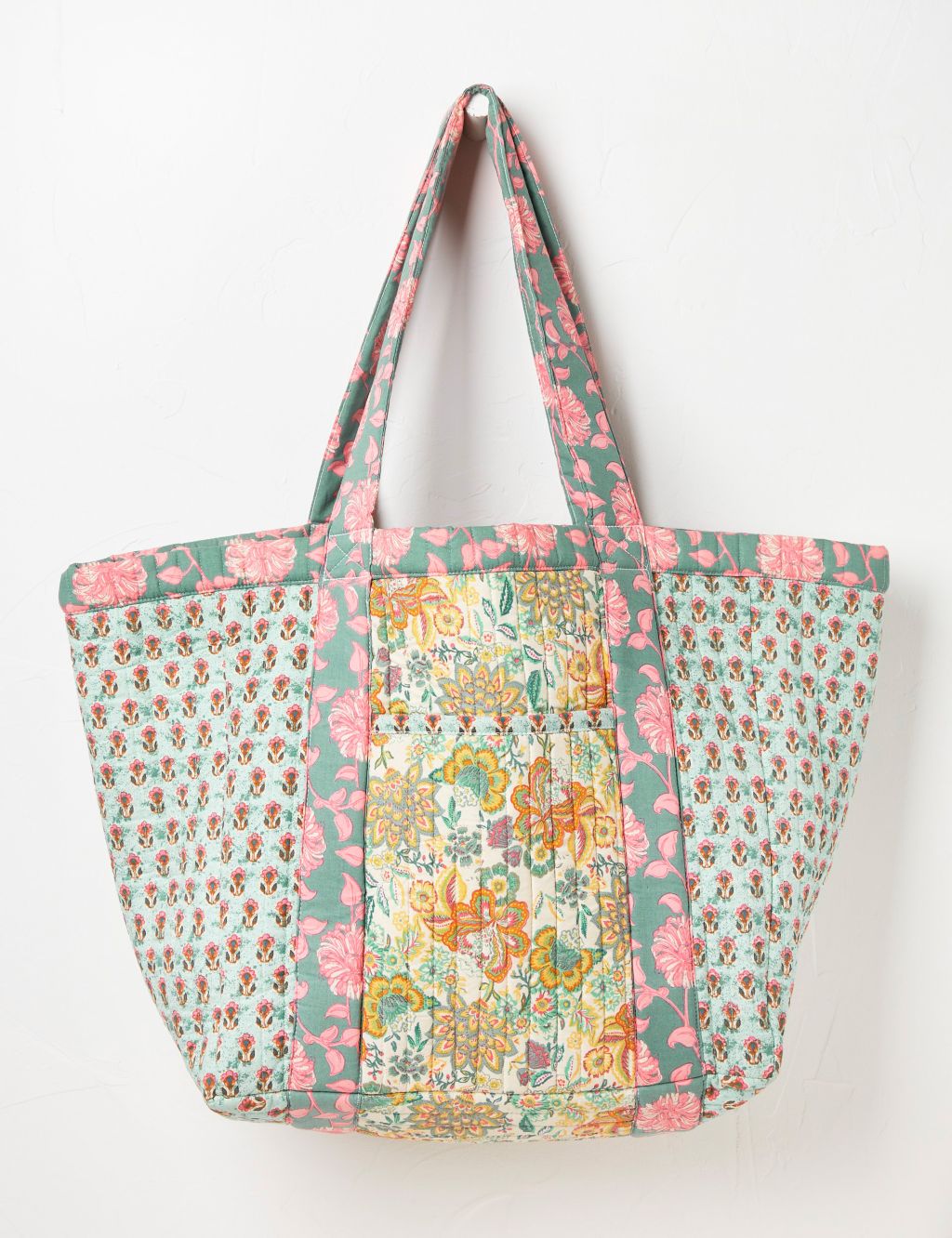 Cotton Rich Floral Quilted Tote Bag image 1