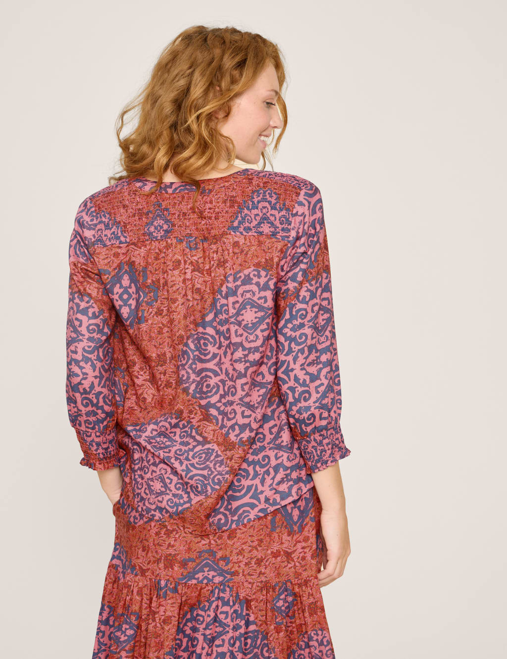 Printed V-Neck Blouse image 4