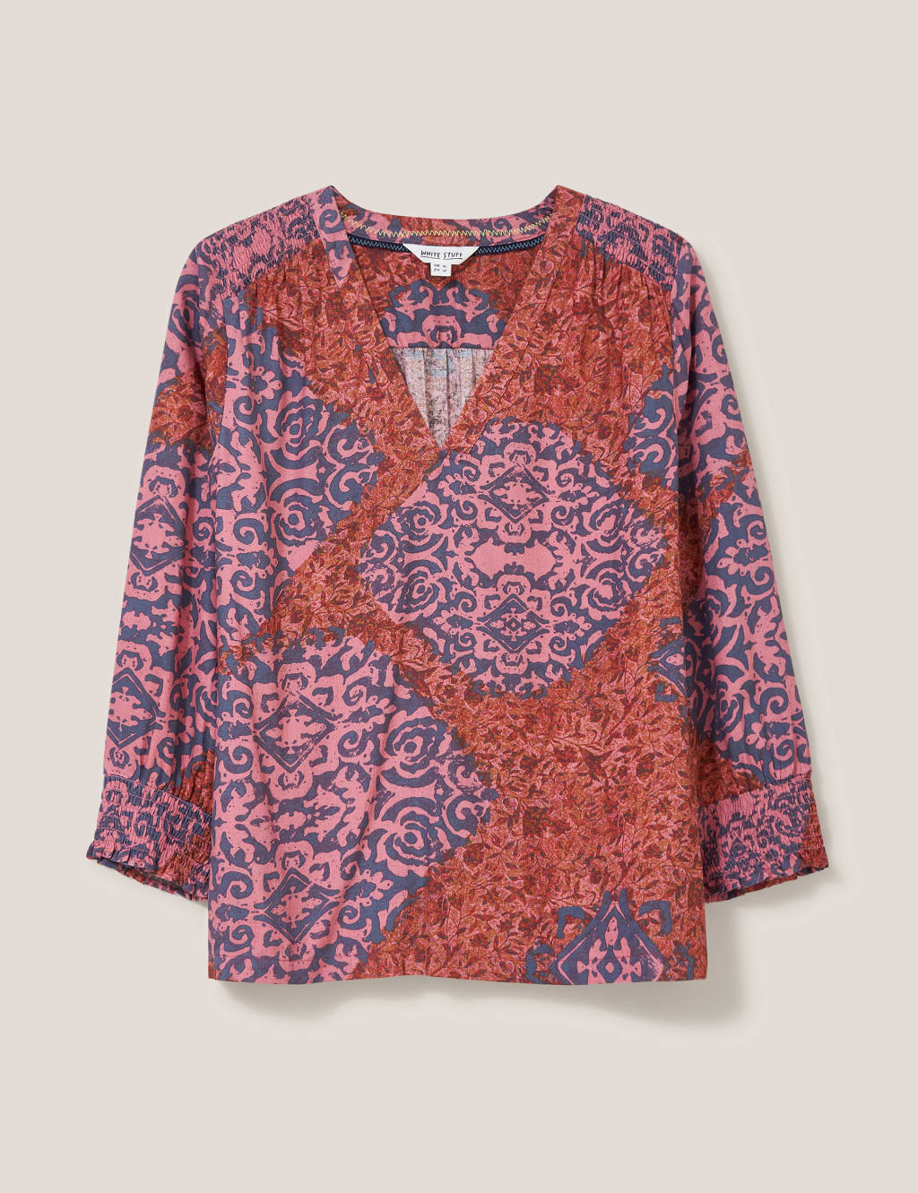 Printed V-Neck Blouse image 2