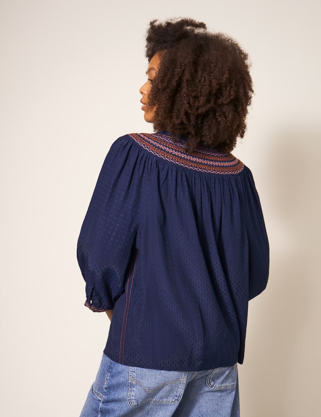 Embroidered Round Neck Blouse image 3