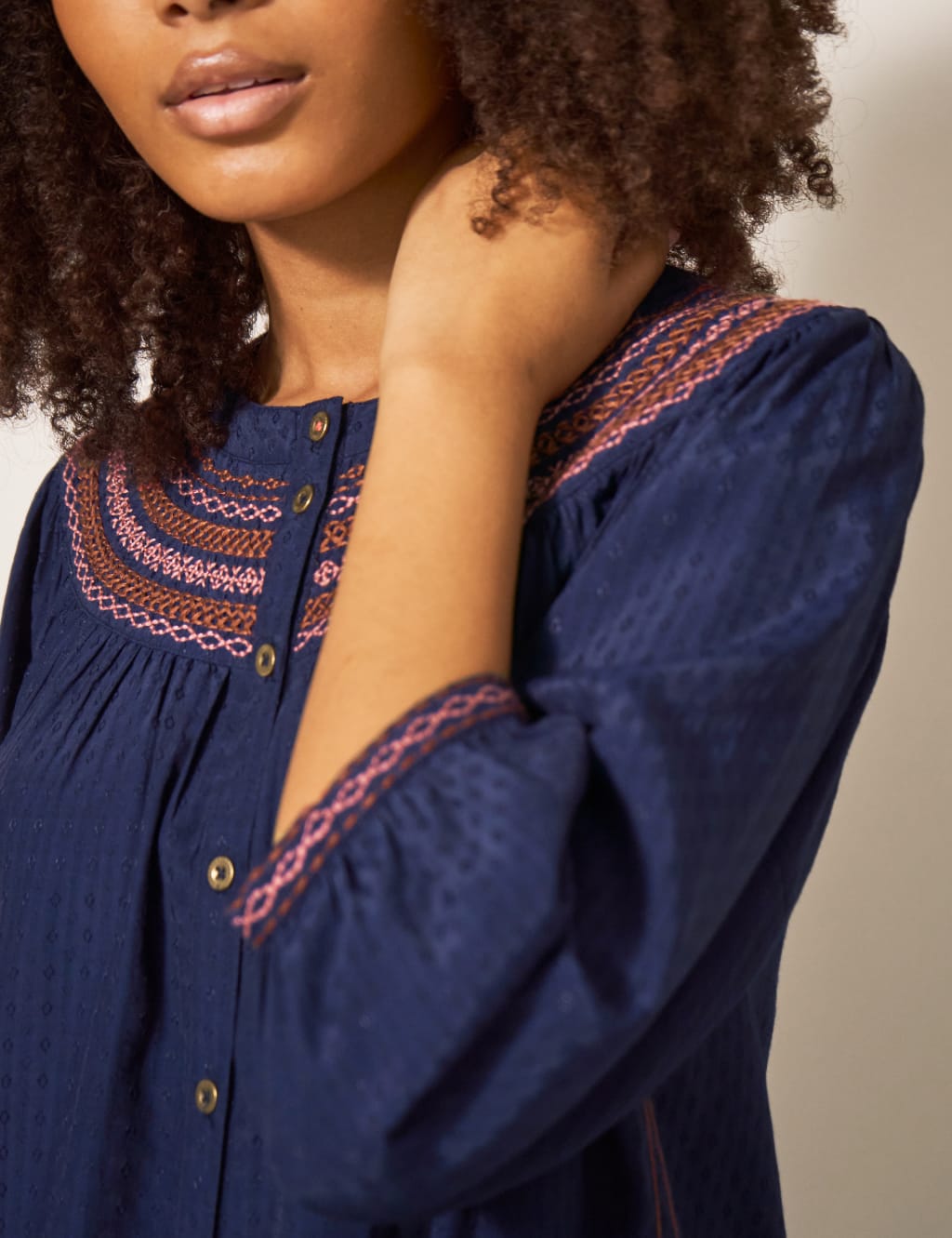 Embroidered Round Neck Blouse image 4