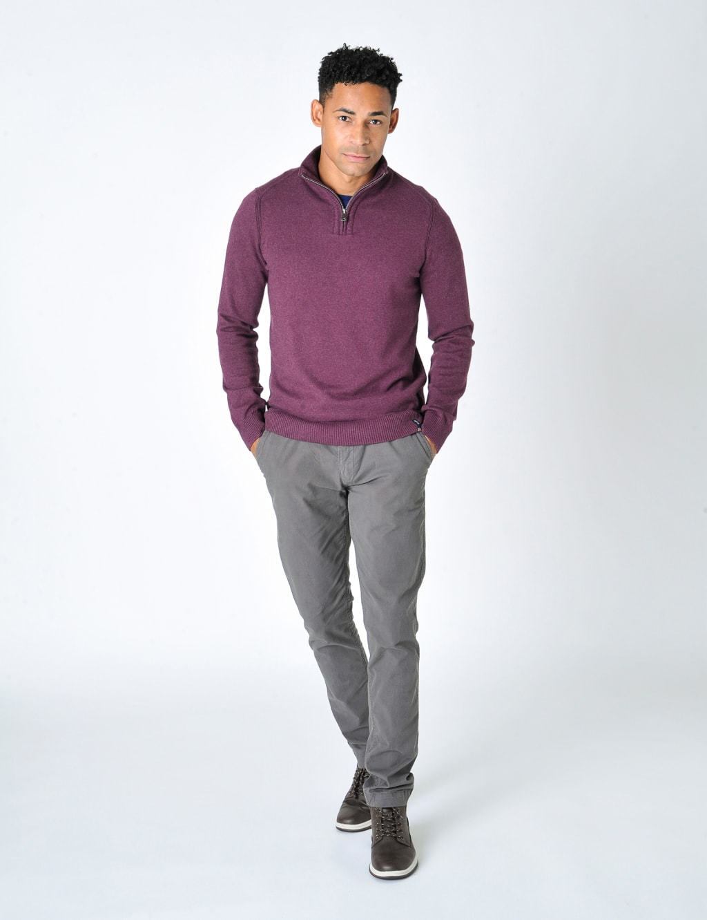 Cotton Rich Half Zip Jumper image 5