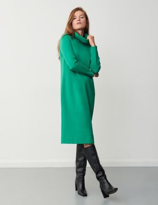Finery London Womens Cowl Neck Midi Column Dress - 12 - Green, Green
