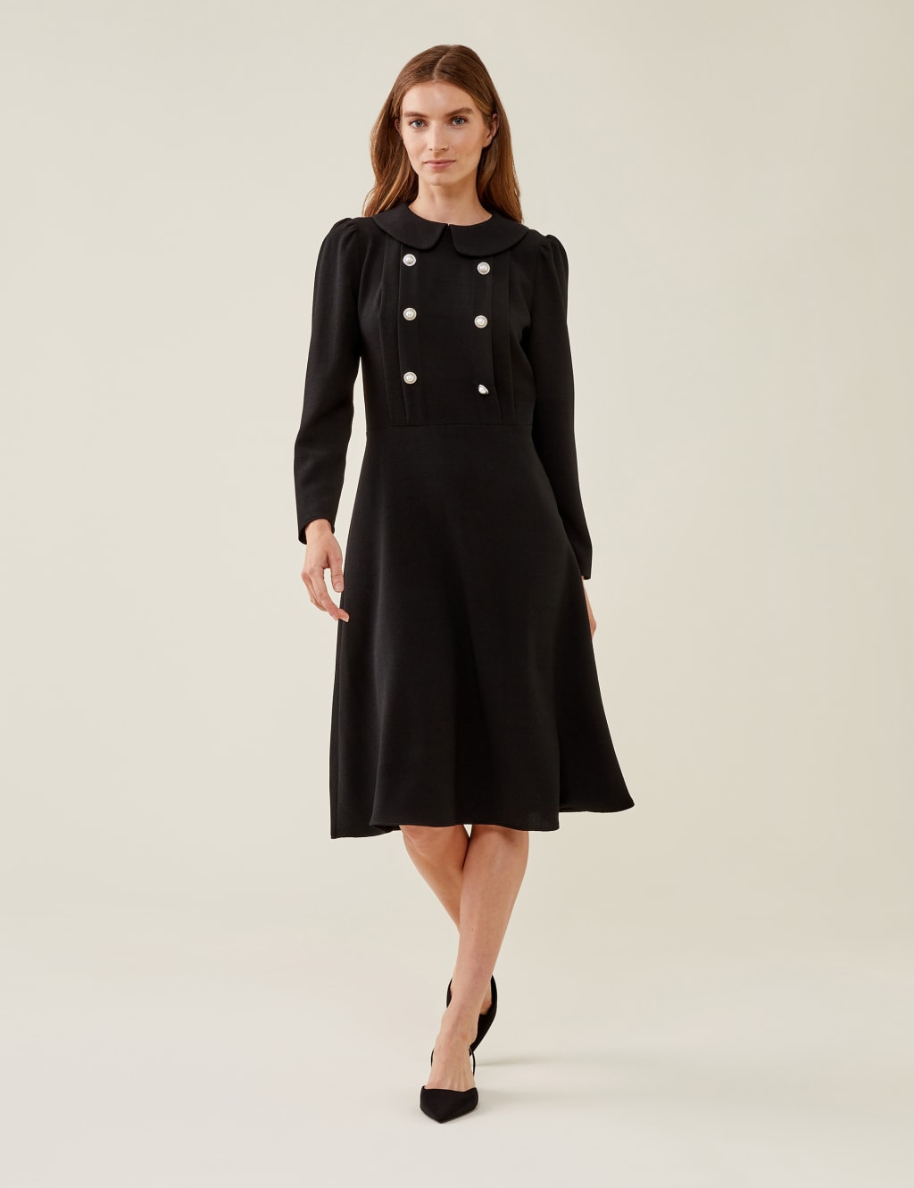 Collared Button Detail Midi Tea Dress image 2