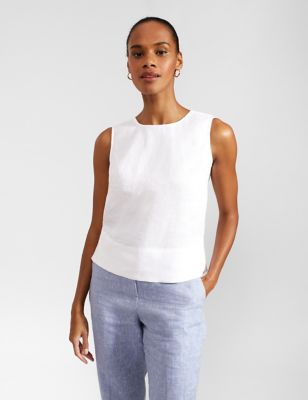 Hobbs Women's Pure Linen Vest - 16 - White, White