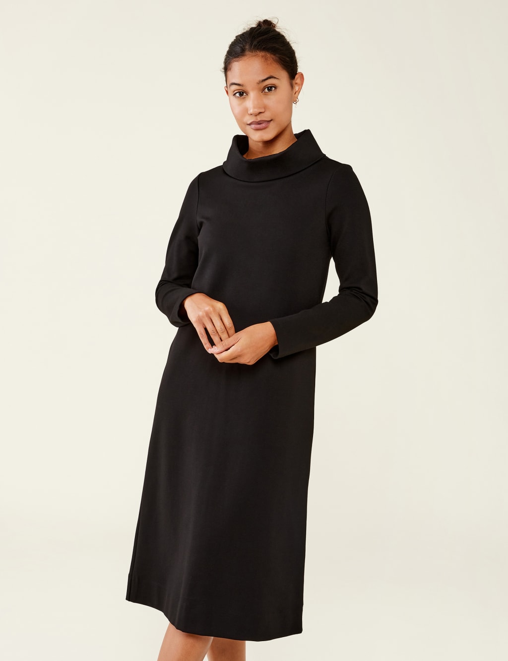 High Neck Midi Shift Dress image 3