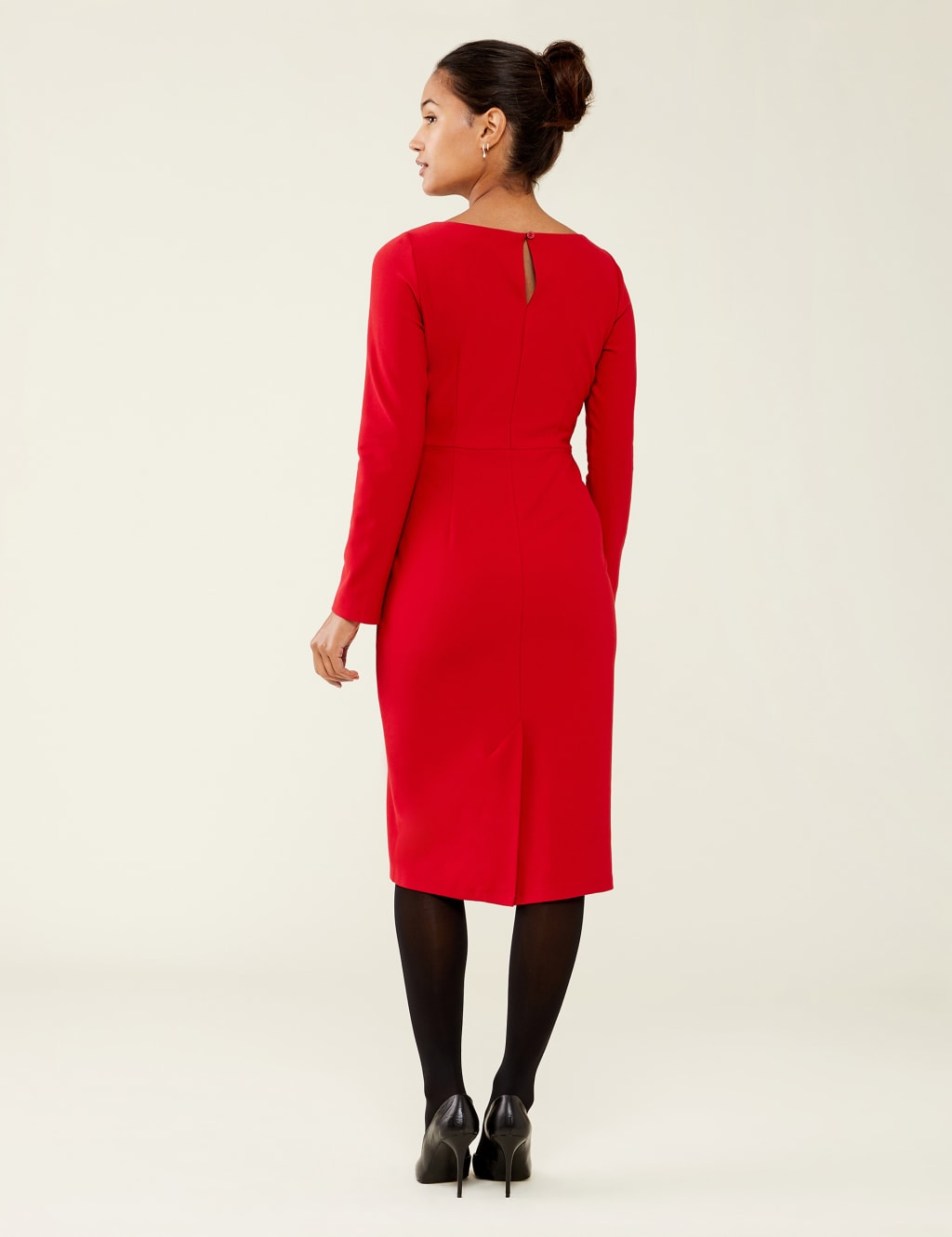 Round Neck Midi Waisted Dress image 3