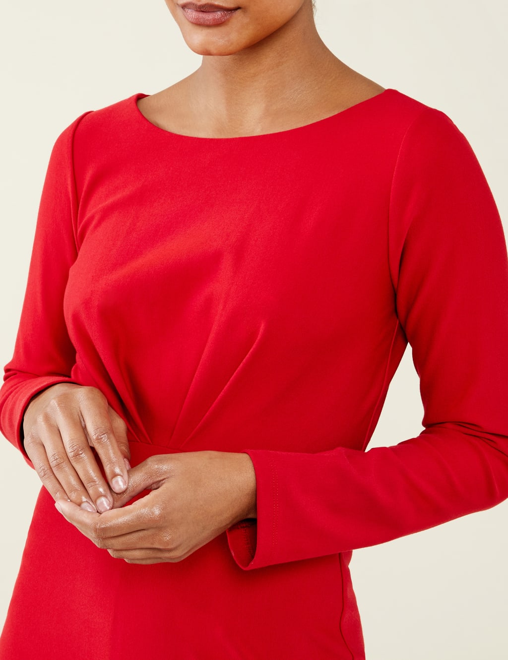 Round Neck Midi Waisted Dress image 4