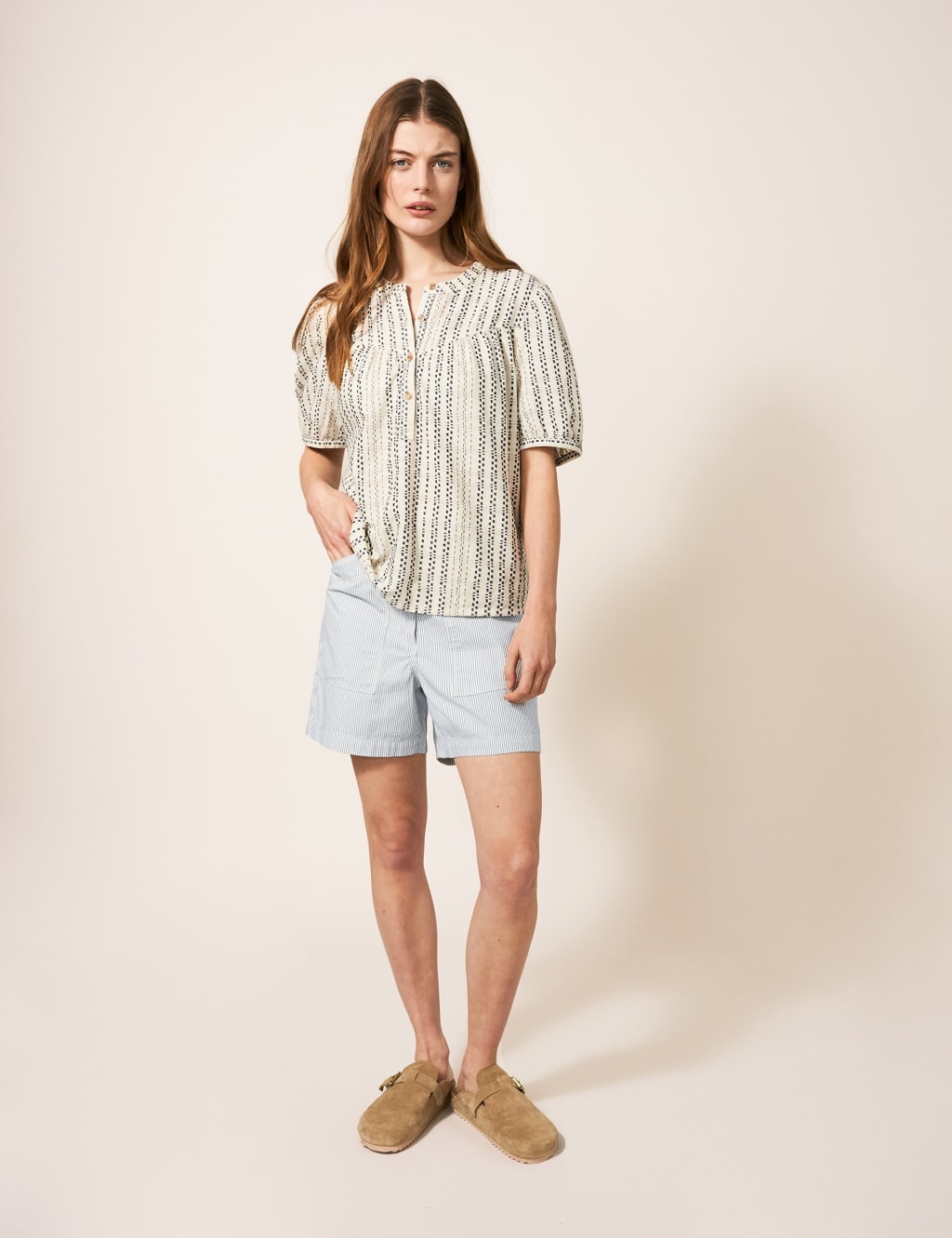 Cotton Rich Striped Chino Shorts image 2