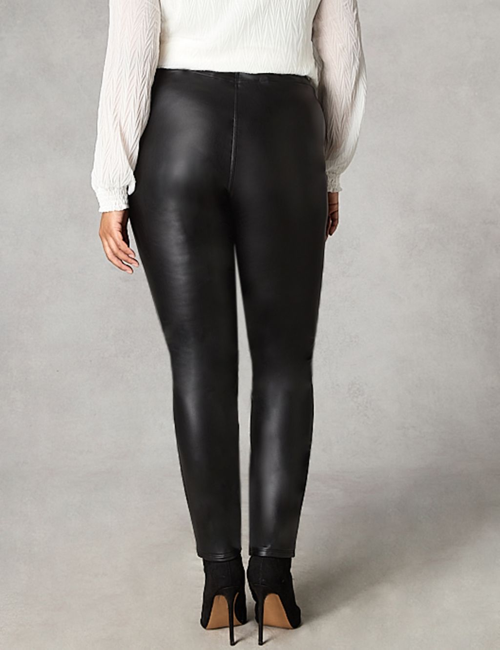 Leather Look Side Zip Straight Leg Trousers image 6