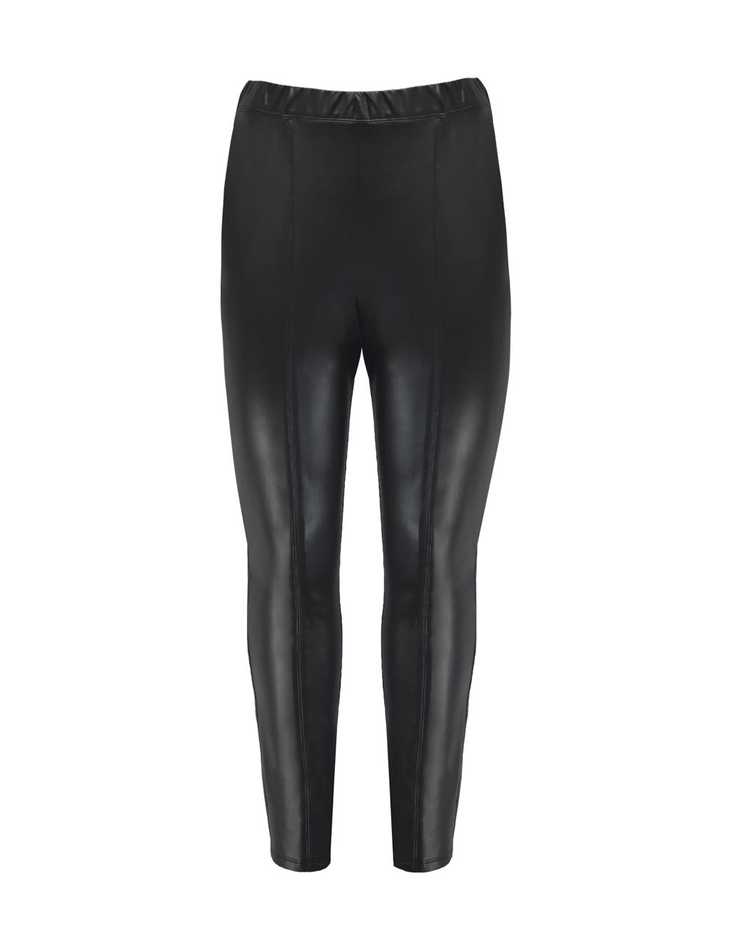 Leather Look Side Zip Straight Leg Trousers image 2