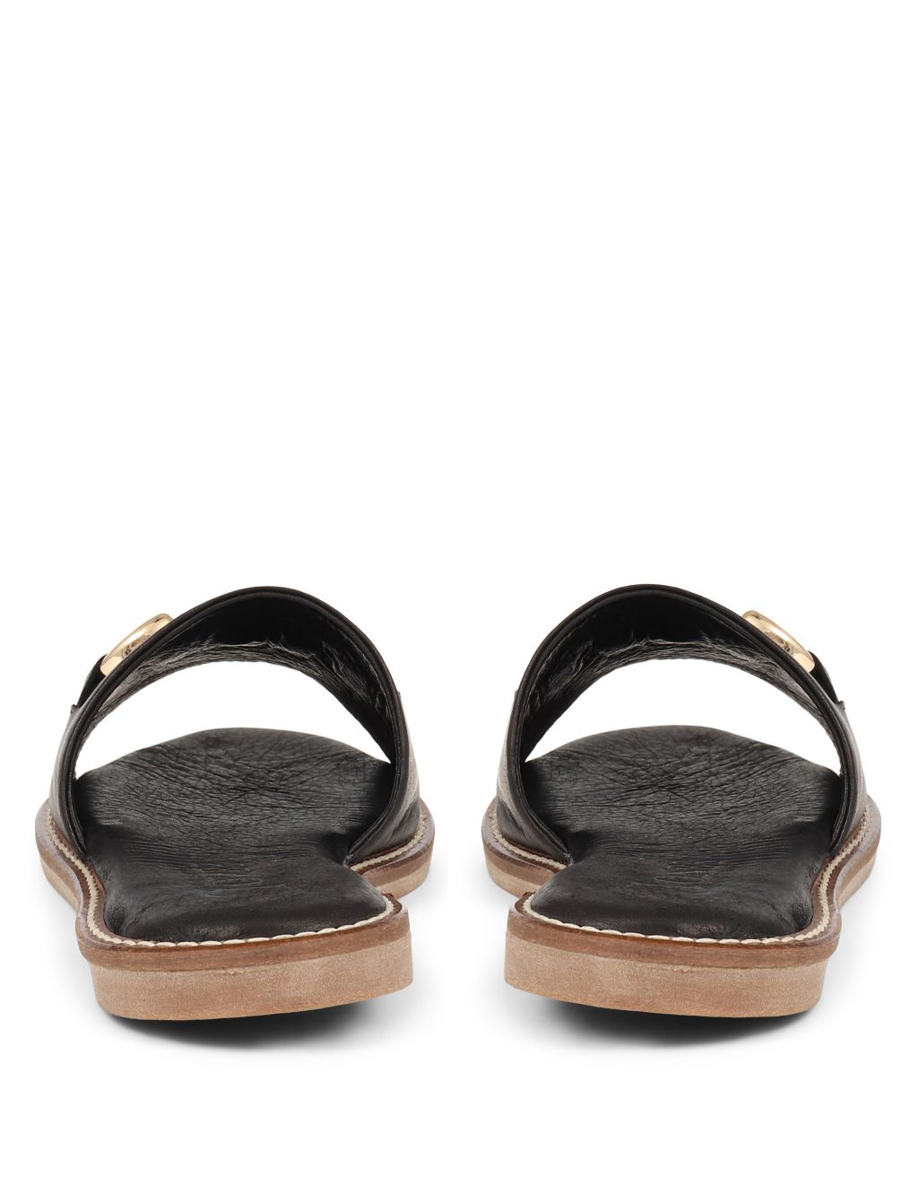 Leather Ring Detail Flat Mules image 3