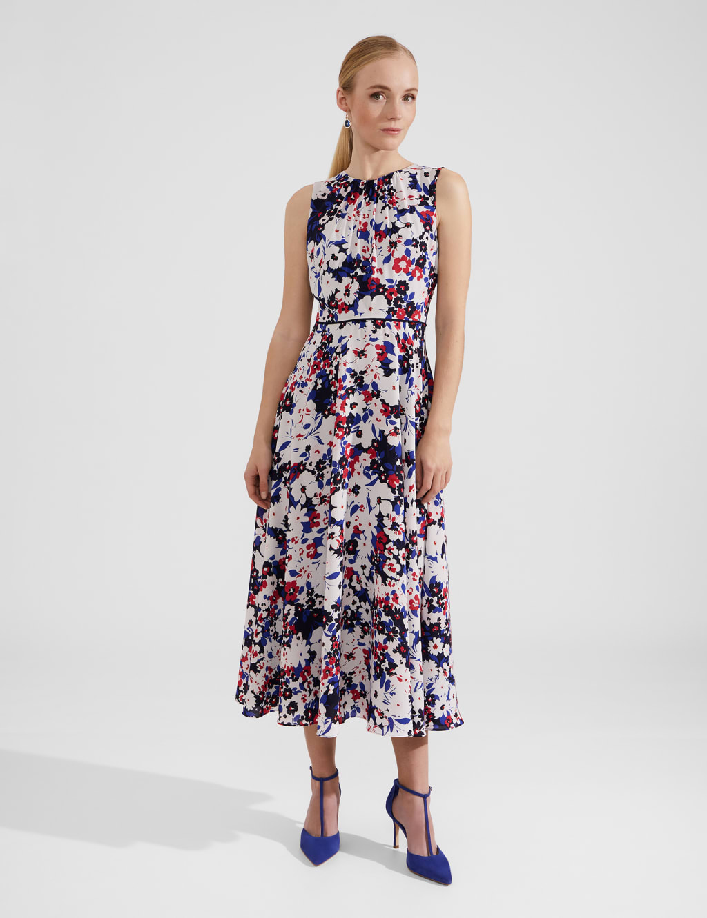 Floral Midaxi Waisted Dress