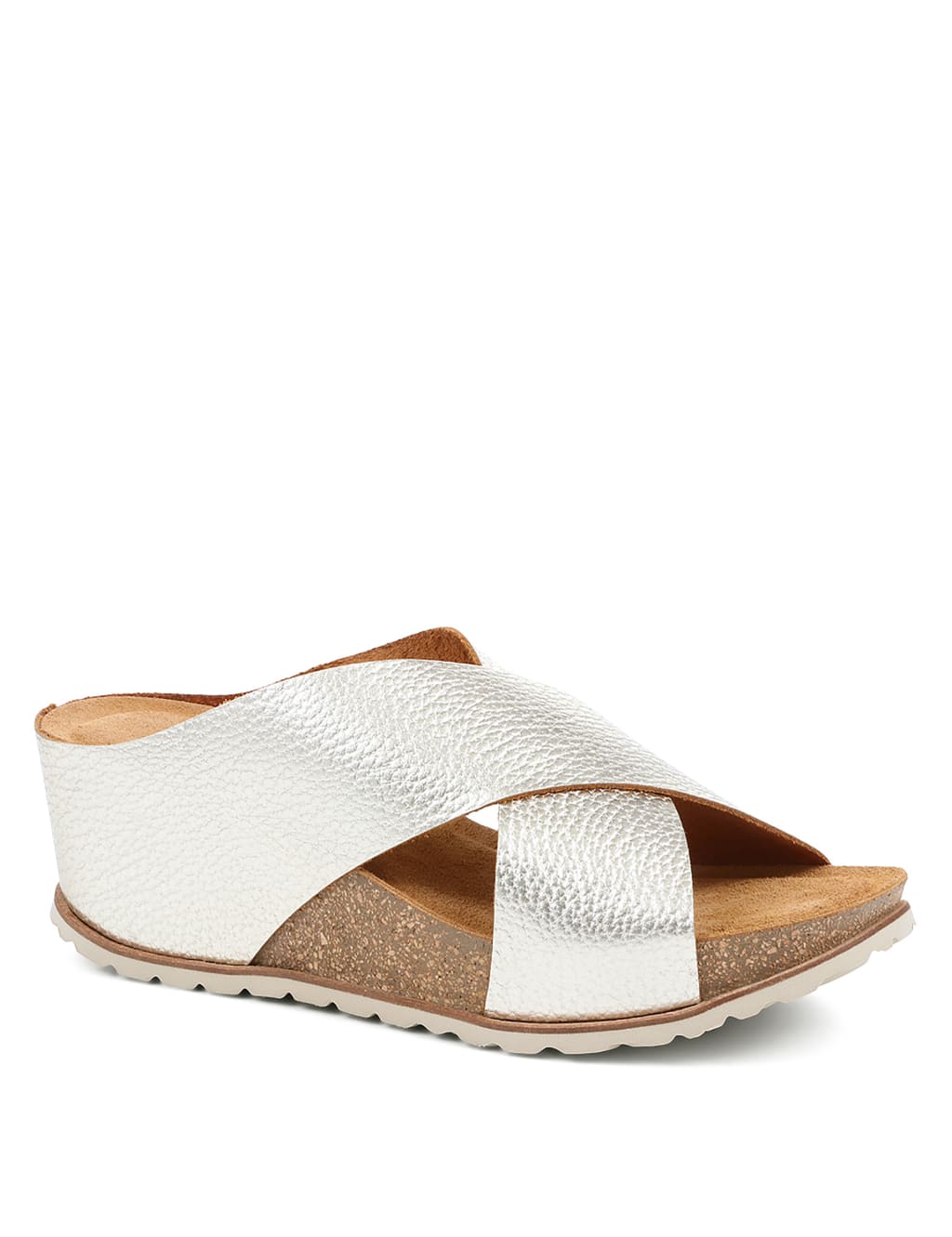 Leather Crossover Platform Mules image 4