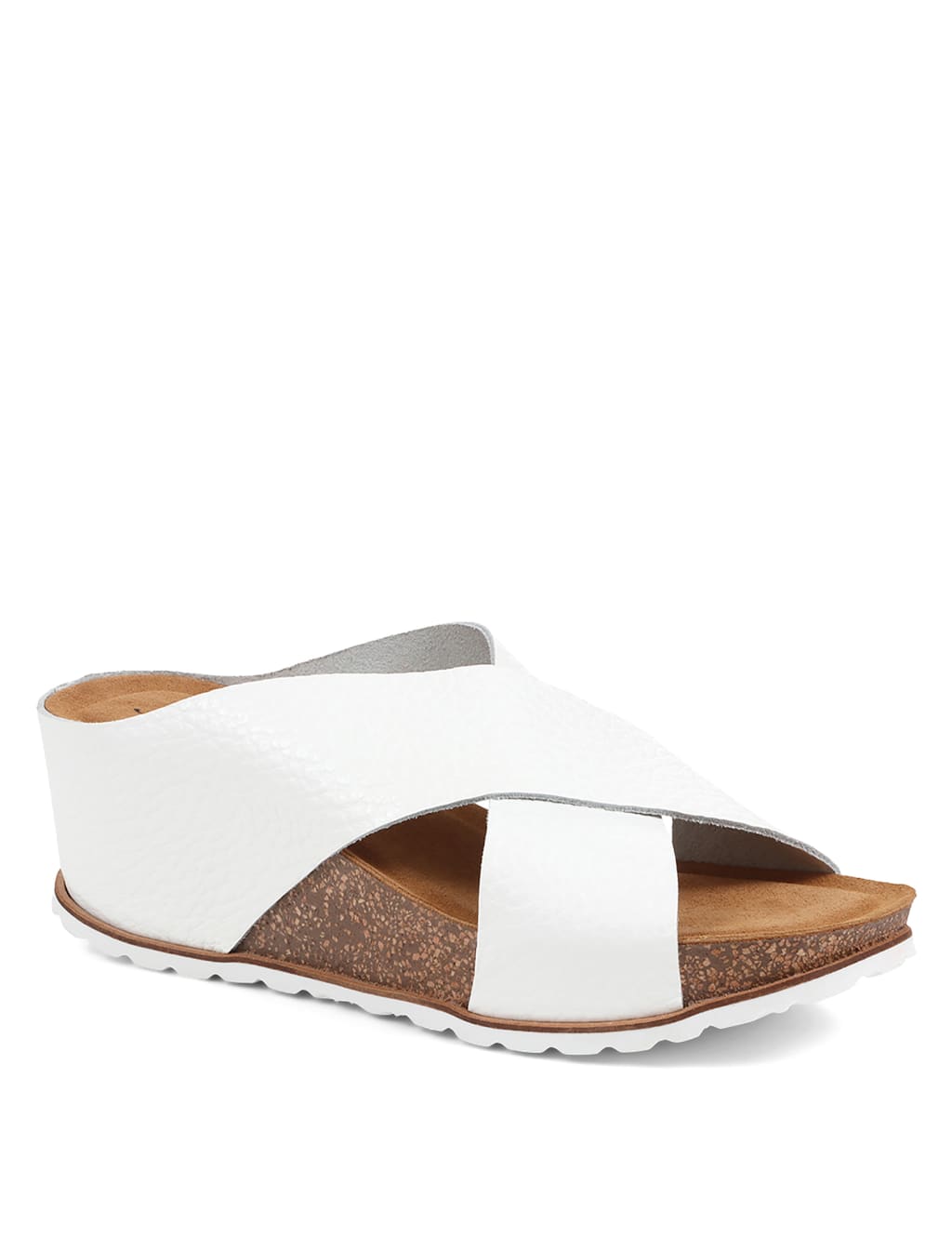 Leather Crossover Platform Mules image 4