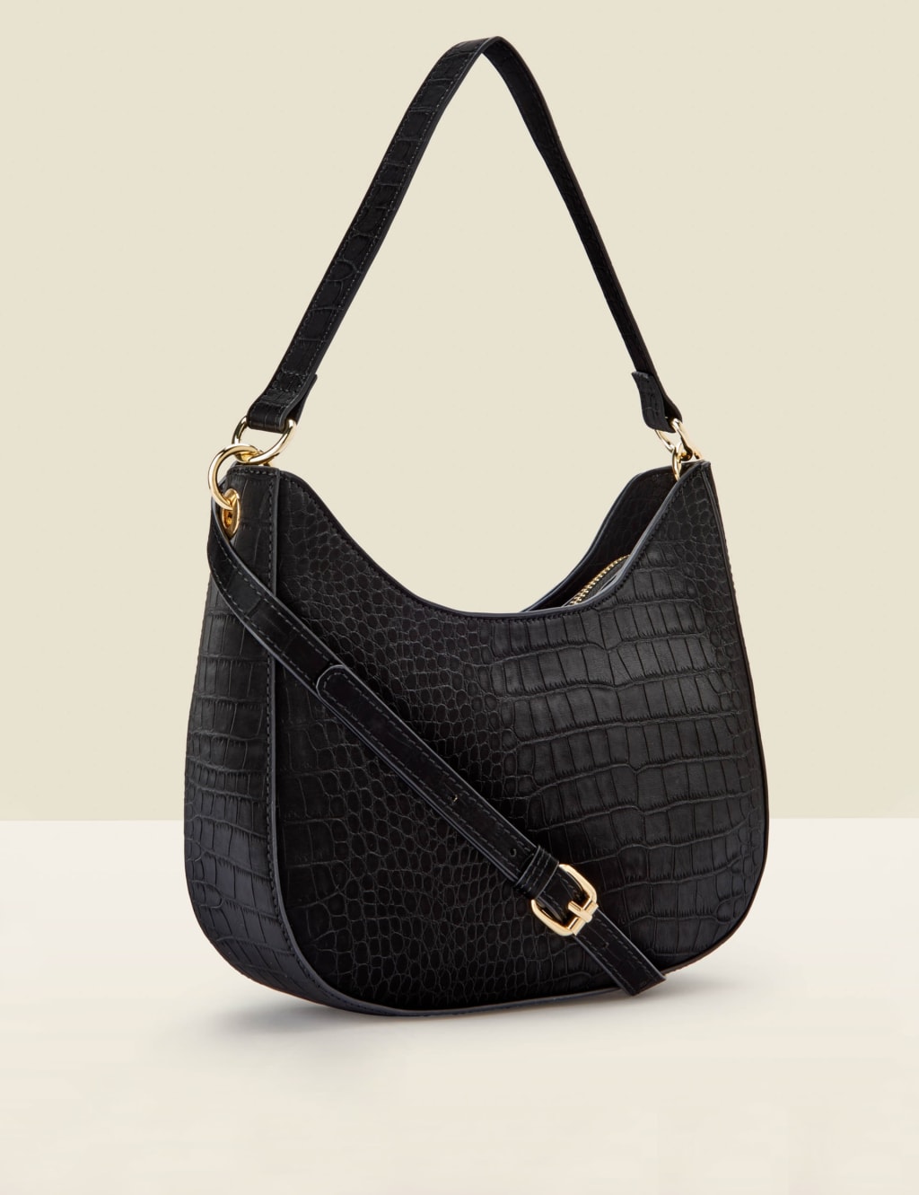 Faux Leather Croc Effect Shoulder Bag image 1