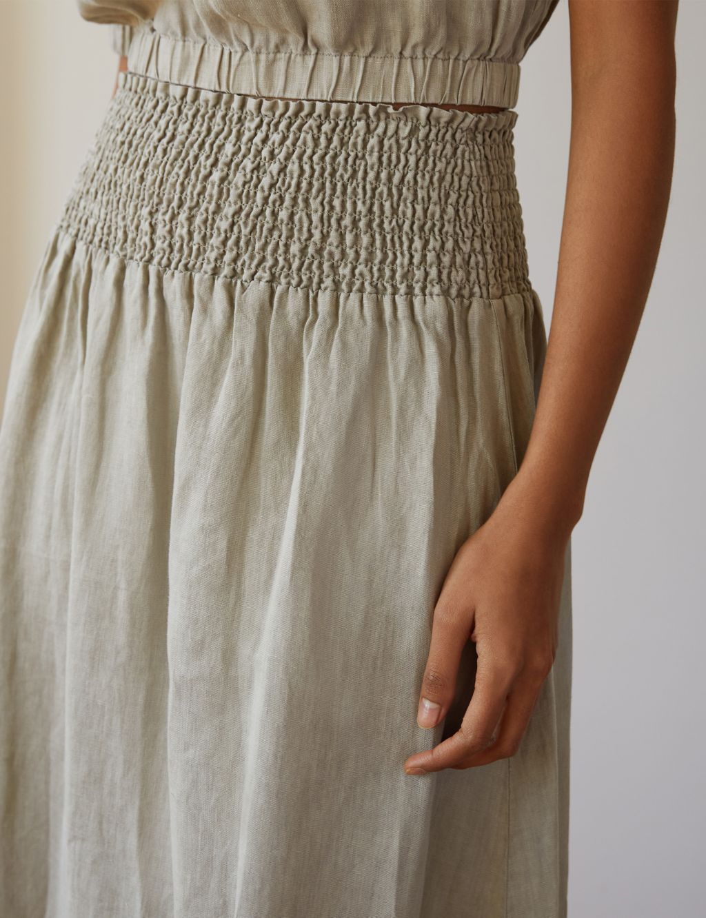 Pure Linen Maxi A-Line Skirt image 2