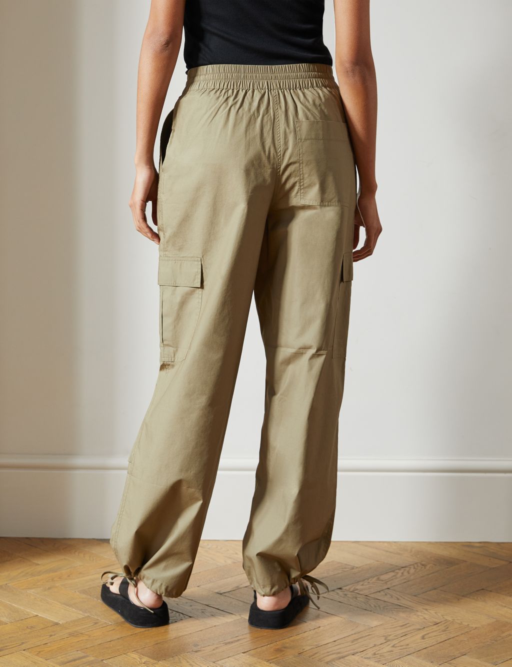 Pure Cotton Drawstring Cargo Trousers image 4