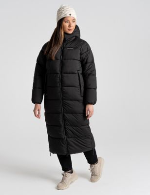 Craghoppers Womens Hooded Padded Longline Puffer Jacket - 16 - Black, Black