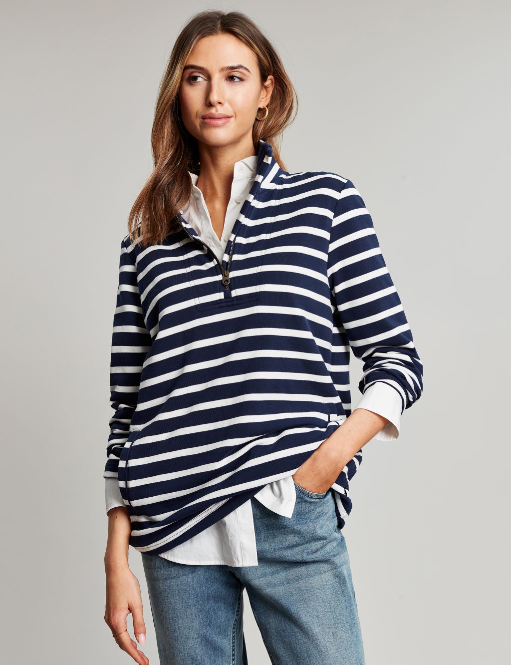 Cotton Rich Striped Sweatshirt image 1