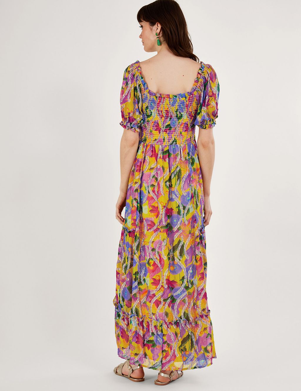 Floral Square Neck Maxi Tiered Dress image 3
