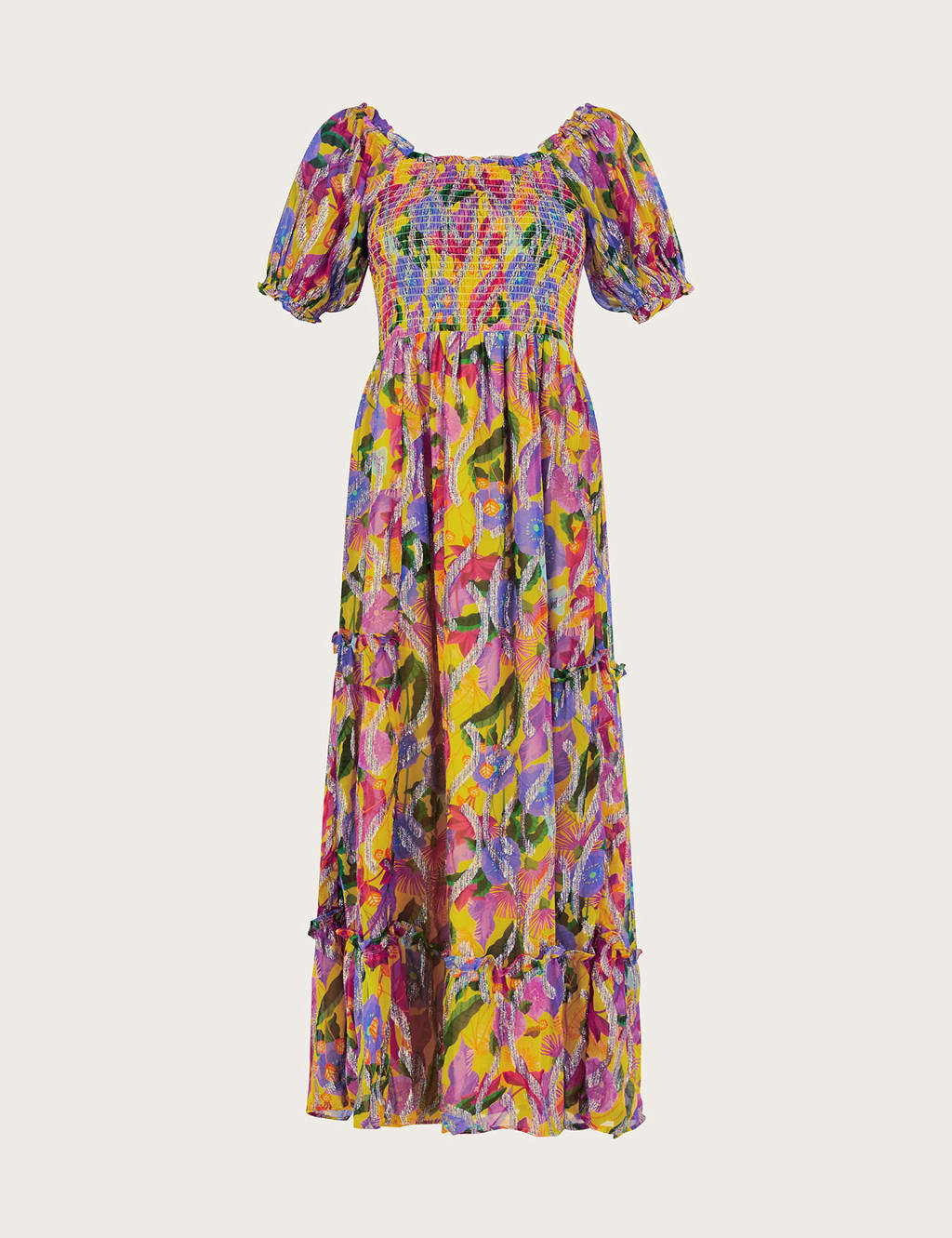 Floral Square Neck Maxi Tiered Dress image 2