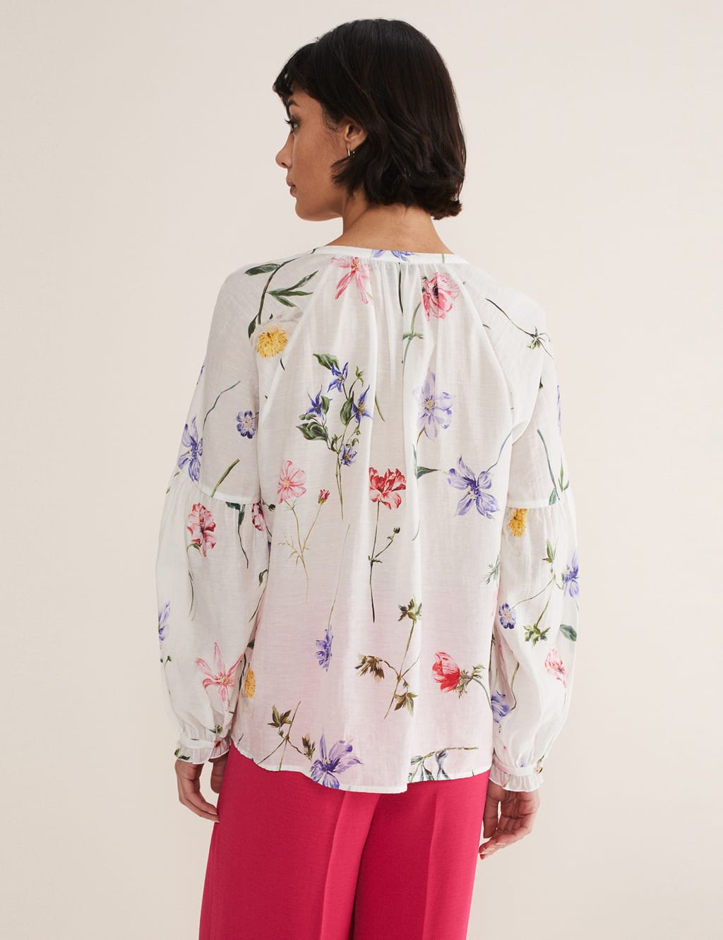 Lyocell™ Rich Floral Notch Neck Blouse image 3