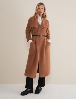 Phase Eight Womens Belted Wrap Coat - 14 - Neutral, Neutral
