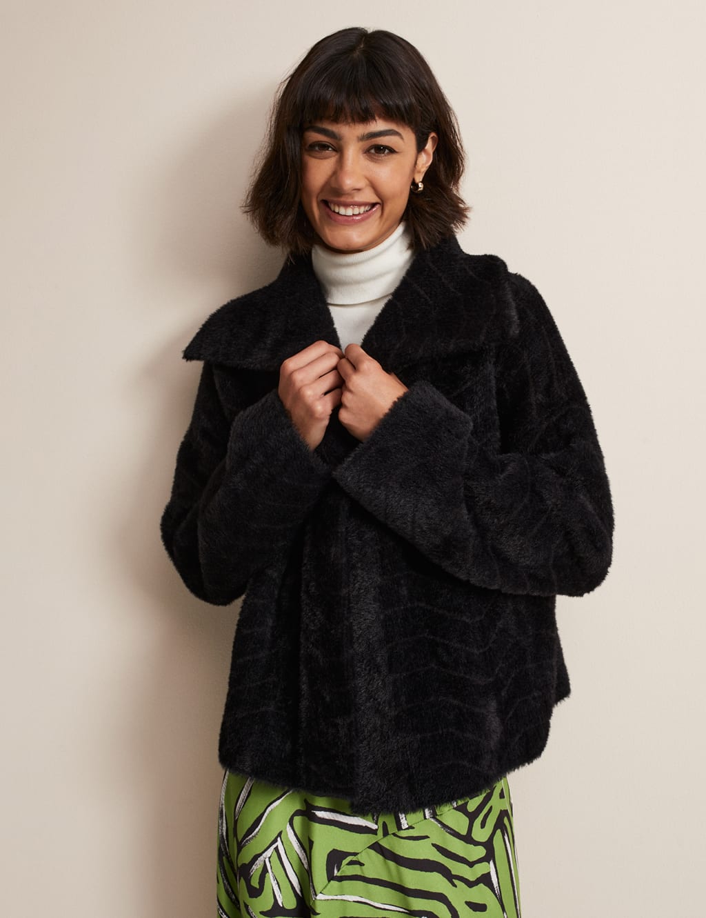Marks and spencer store blue faux fur coat
