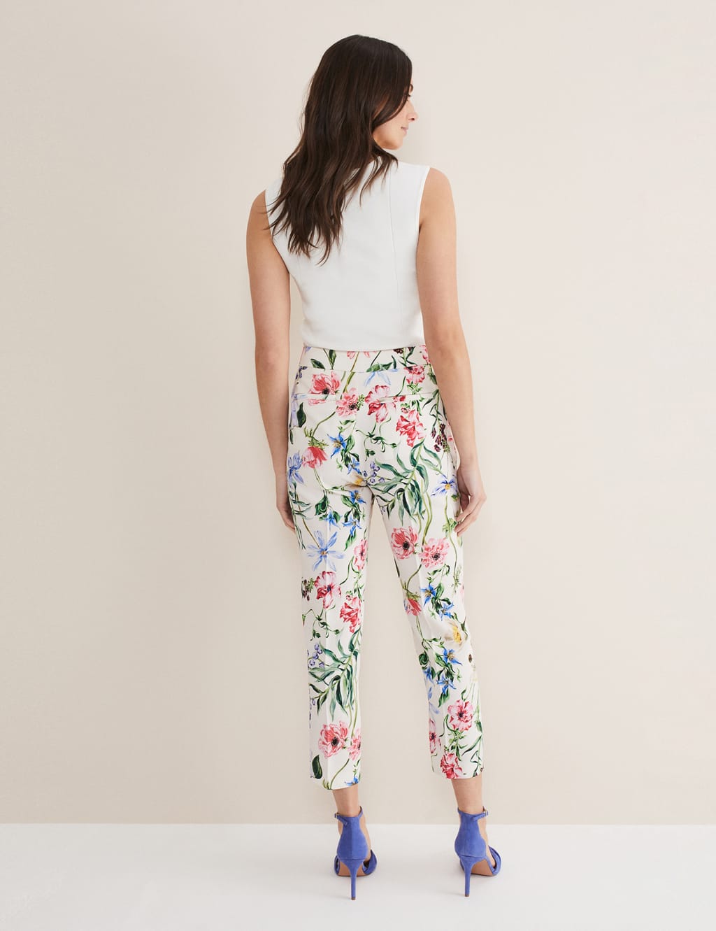 Floral Straight Leg Cropped Trousers image 2