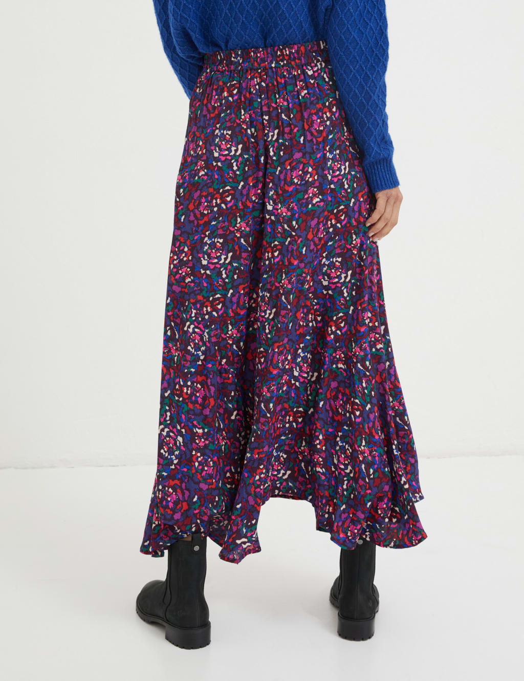 Floral Midi A-Line Skirt image 4