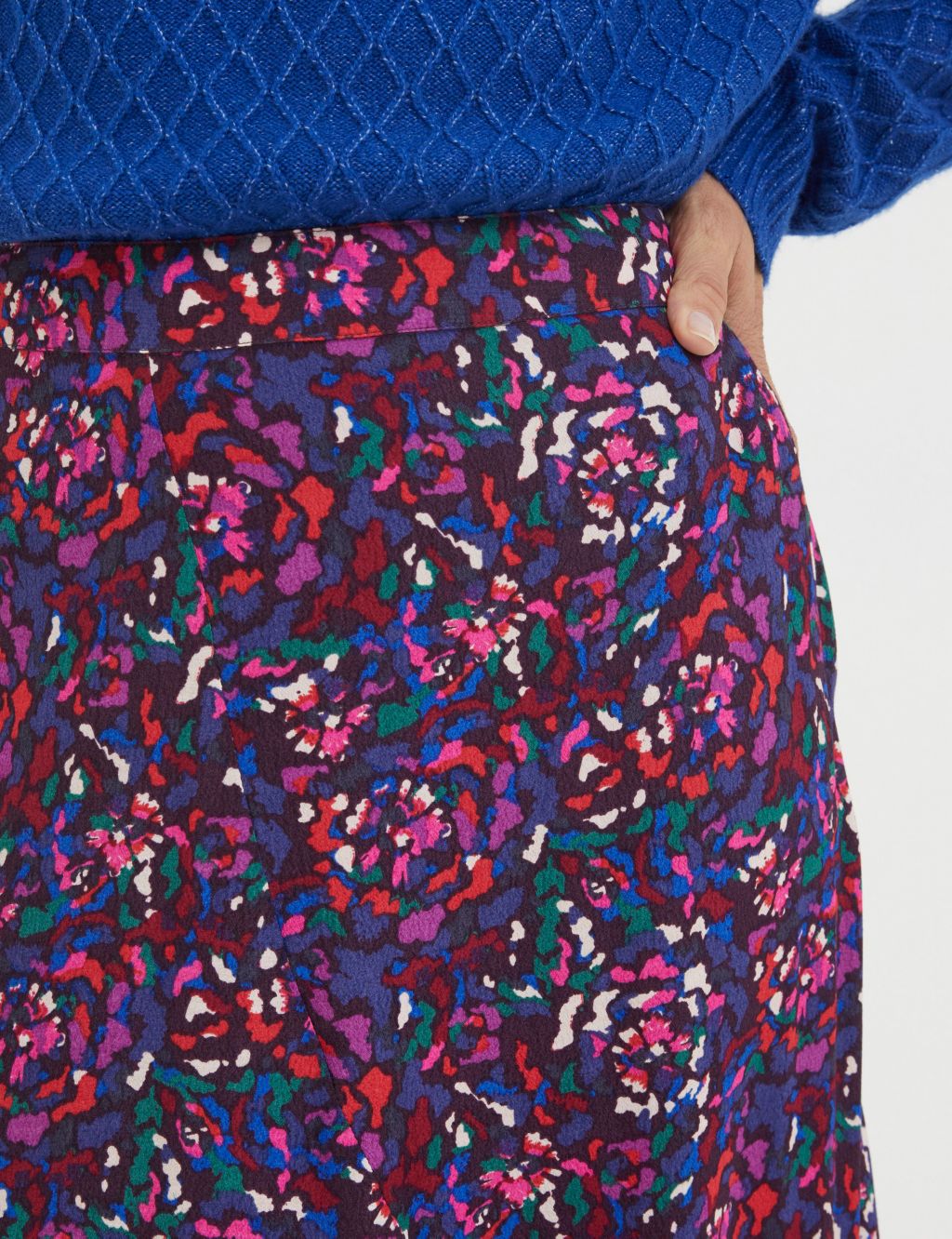 Floral Midi A-Line Skirt image 5