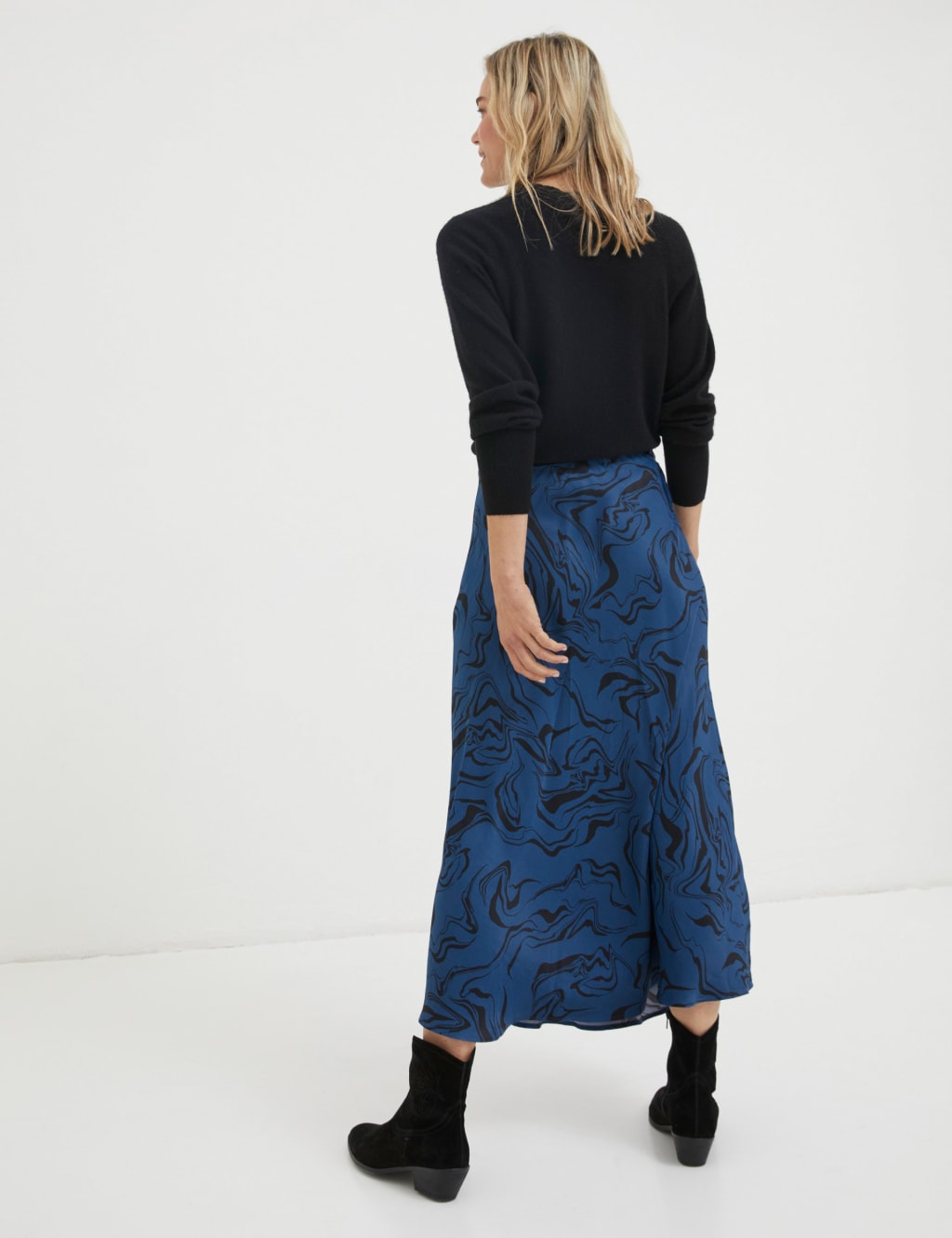 Printed Midi A-Line Skirt image 4