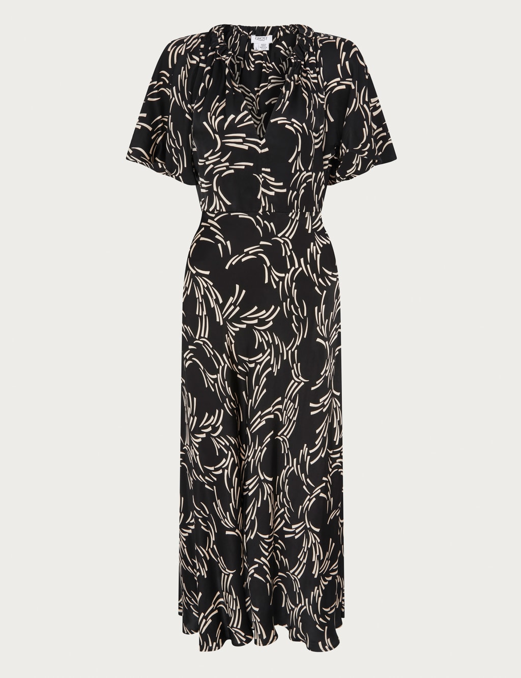 Printed V-Neck Midaxi Tea Dress