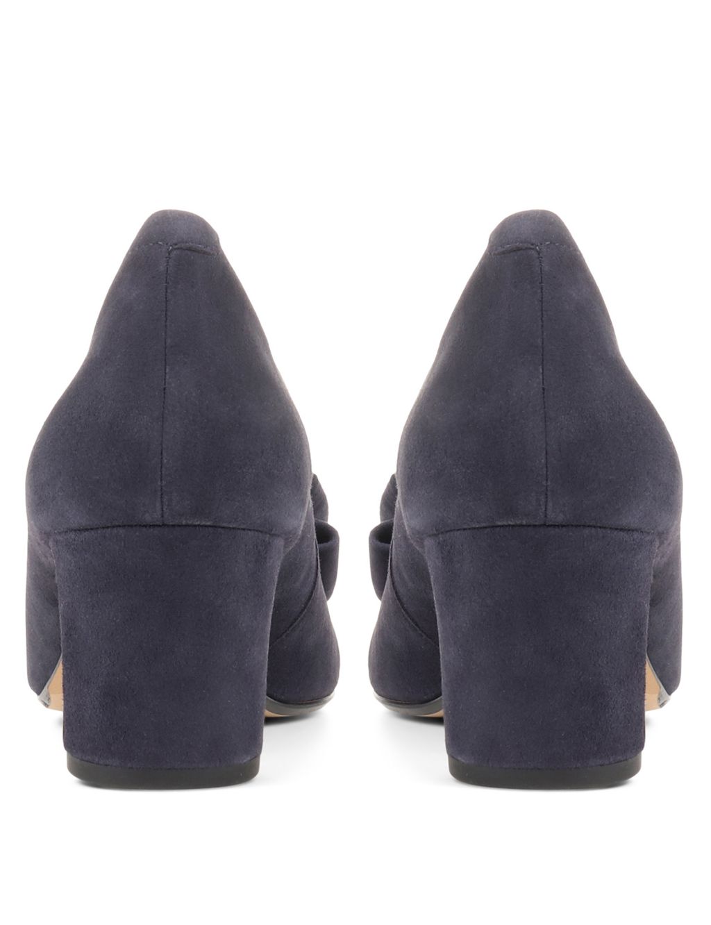 Suede Bow Block Heel Court Shoes image 4