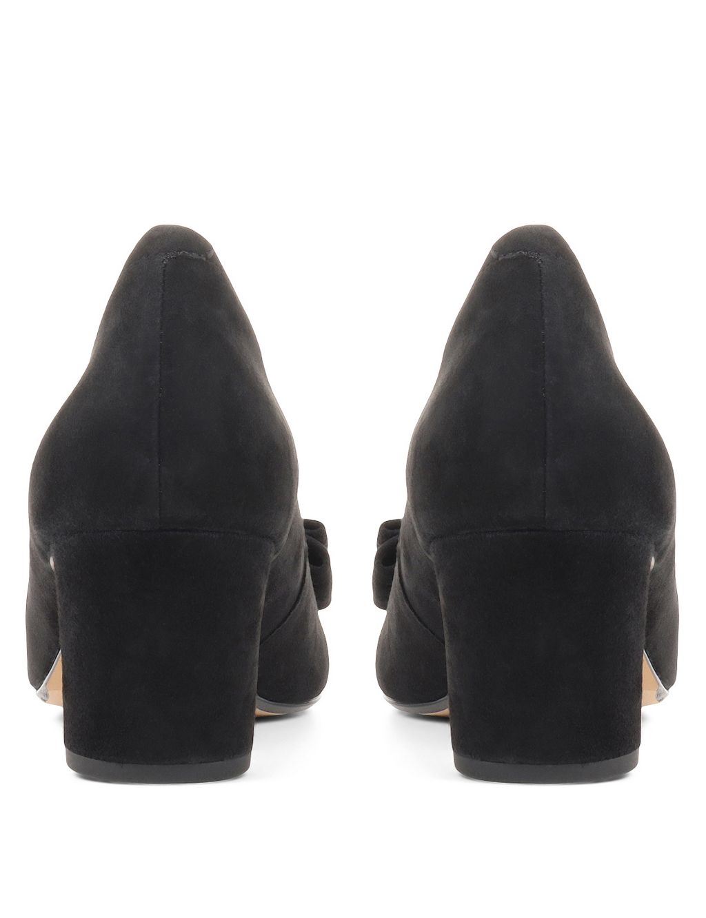 Suede Bow Block Heel Court Shoes image 3