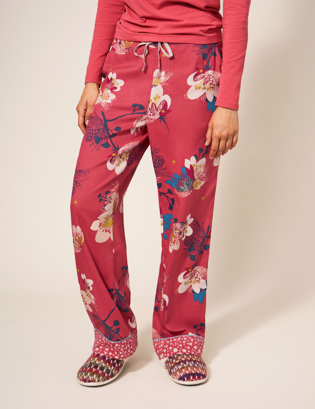 Cotton Rich Floral Print Pyjama Bottoms image 2
