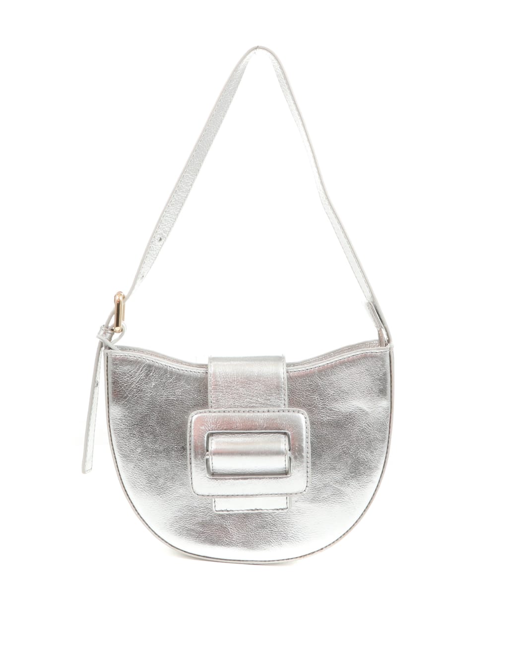 Leather Metallic Buckle Detail Shoulder Bag image 2