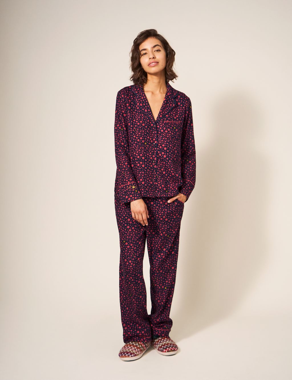 Cotton Rich Star Print Pyjama Top image 3