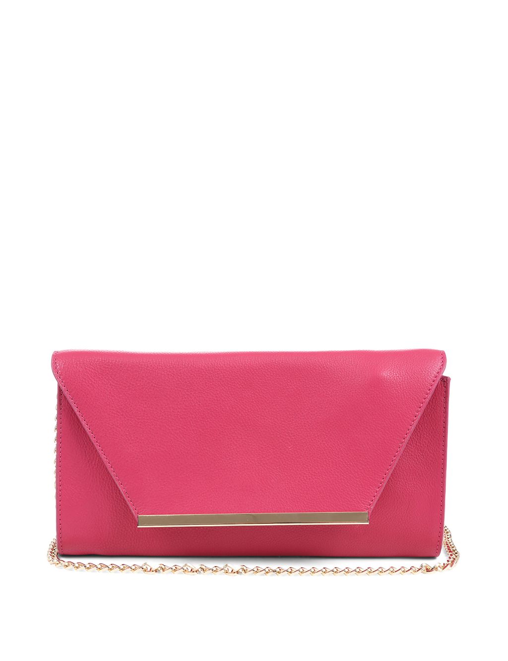 Leather Chain Strap Clutch Bag