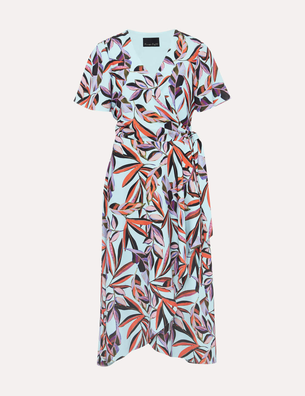 Floral V-Neck Tie Waist Midi Wrap Dress image 2
