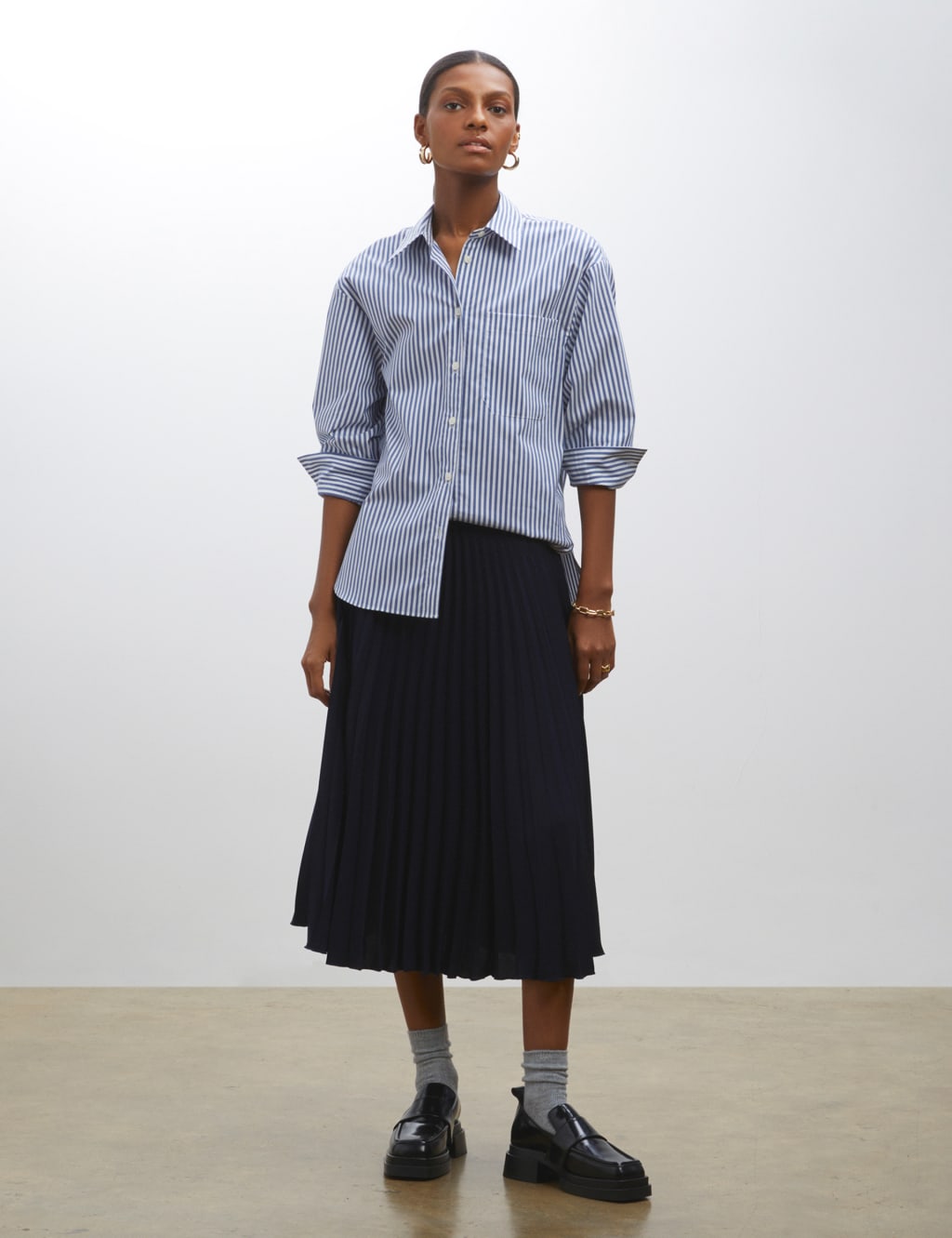 Pleated Midi Skirt